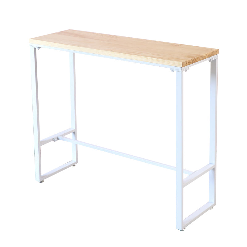 Industrial Style Bar Table Rectangle Solid Wood Bistro Bar Desk