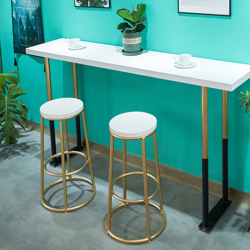 Glam Style Rectangle Bar Table Solid Wood Bar Dining Table for Home