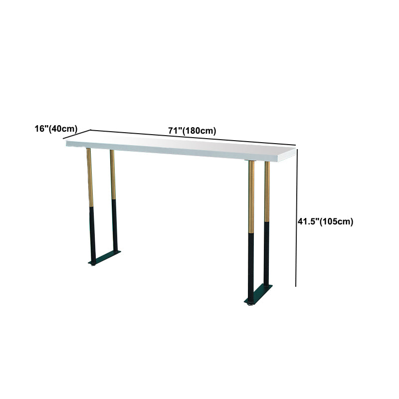 Glam Style Rectangle Bar Table Solid Wood Bar Dining Table for Home