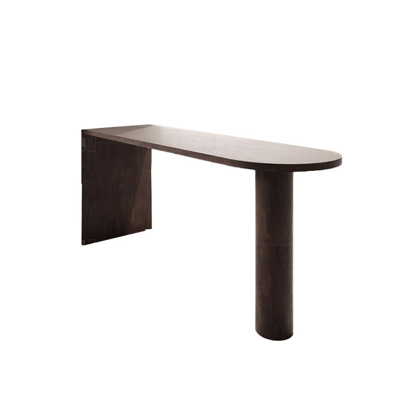 Modern Bar Table Solid Wood Bar Dining Table with Double Pedestal