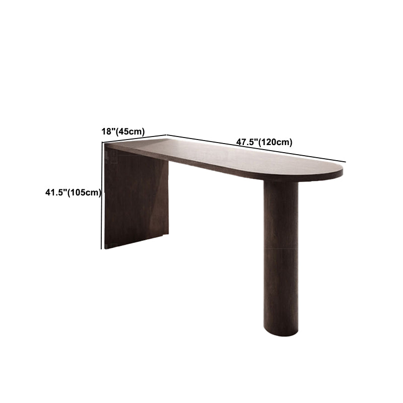 Modern Bar Table Solid Wood Bar Dining Table with Double Pedestal