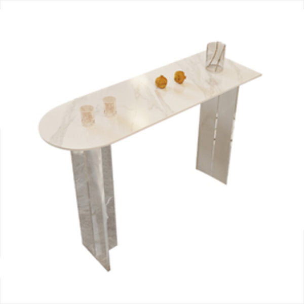 Contemporary Style Stone Bar Table Standard Height Bistro Pub Table