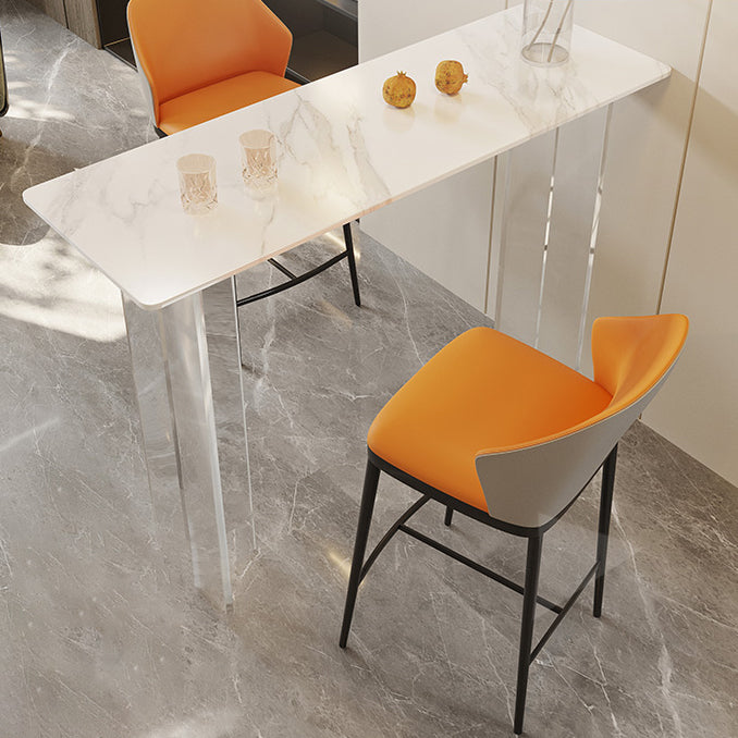 Contemporary Style Stone Bar Table Standard Height Bistro Pub Table