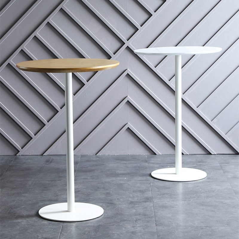 Industrial Solid Wood Bar Table Round Dining Table for Kitchen Living Room