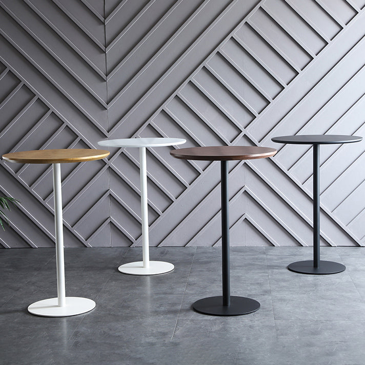 Industrial Solid Wood Bar Table Round Dining Table for Kitchen Living Room