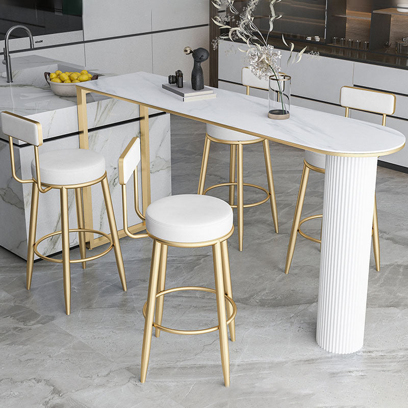 Specialty Pub Table Glam Double Pedestal Bar Height Bar Table for Living Room