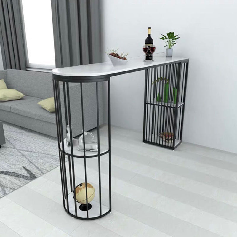 Specialty Pub Table Glam Bar Height Stone Top Bar Table for Living Room