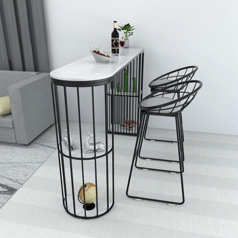 Specialty Pub Table Glam Bar Height Stone Top Bar Table for Living Room