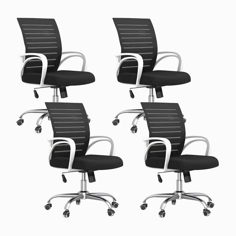 Contemporary High Back Arm Chair Black Conference Microfiber Office Chair