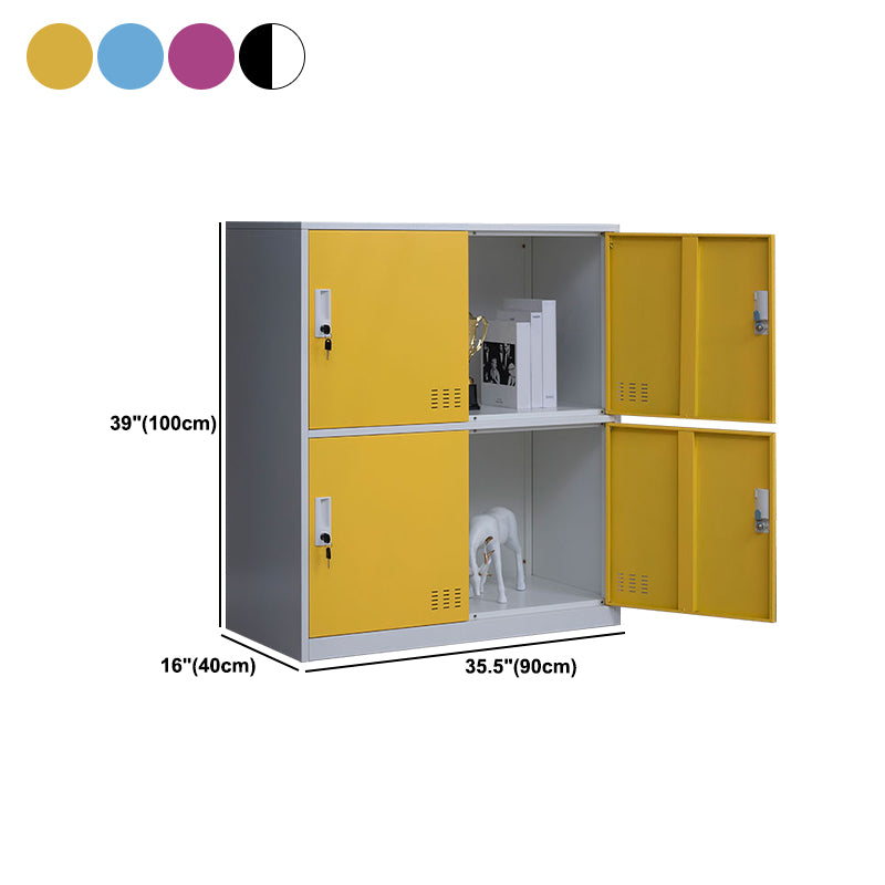 Modern Storage Cabinet with Hinged Doors Metal Non-Hanging Armoire for Bathroom