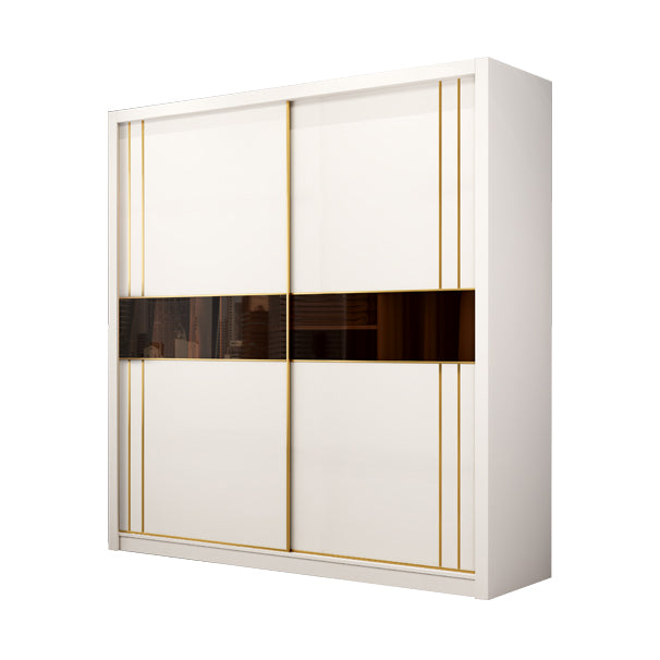 Contemporary Wooden Wardrobe White Wardrobe Closet with Sliding Door