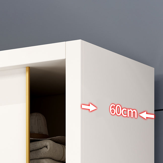 Contemporary Wooden Wardrobe White Wardrobe Closet with Sliding Door