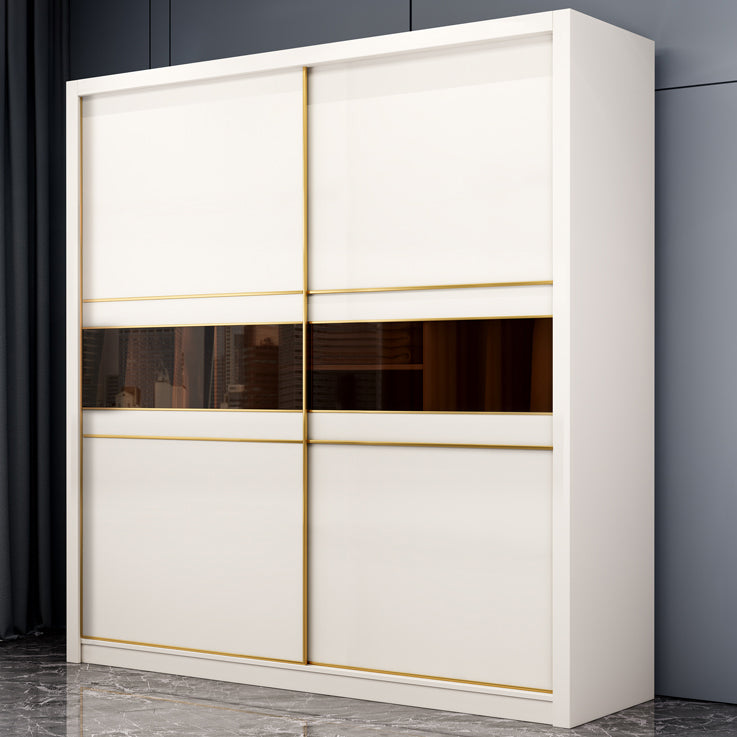 Contemporary Wooden Wardrobe White Wardrobe Closet with Sliding Door