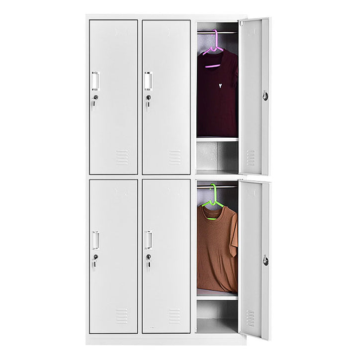 Contemporary White Wardrobe Cabinet Steel Wardrobe Armoire for Home