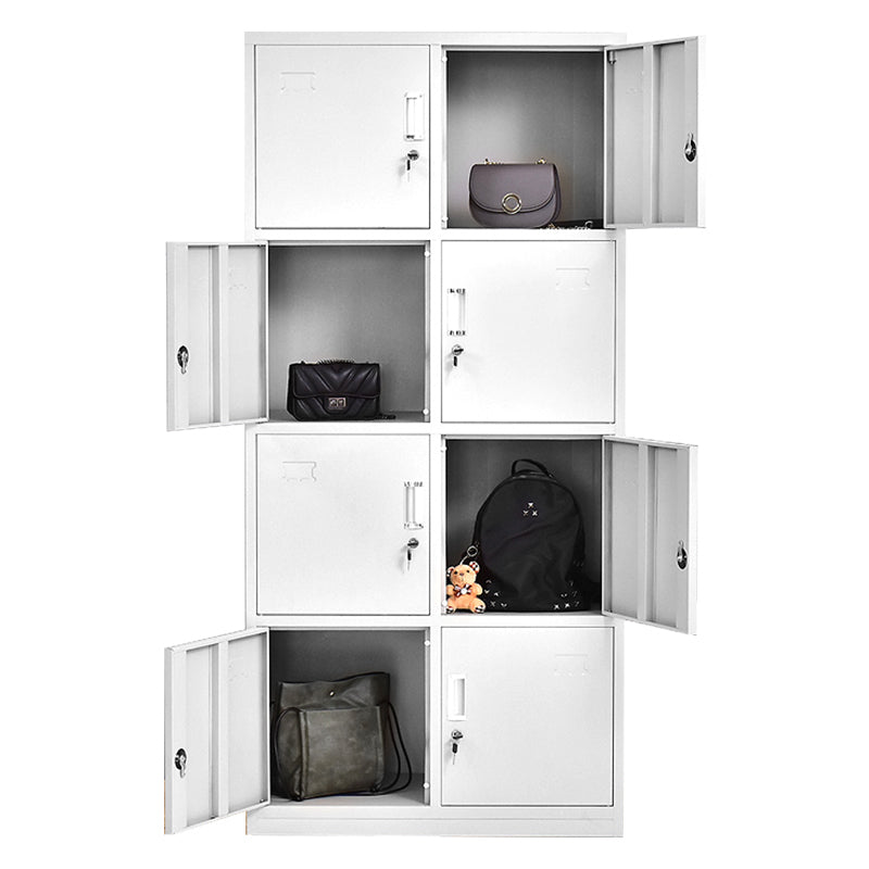Contemporary White Wardrobe Cabinet Steel Wardrobe Armoire for Home