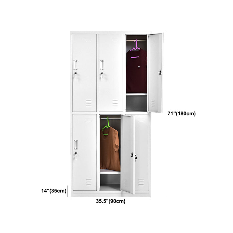 Contemporary White Wardrobe Cabinet Steel Wardrobe Armoire for Home