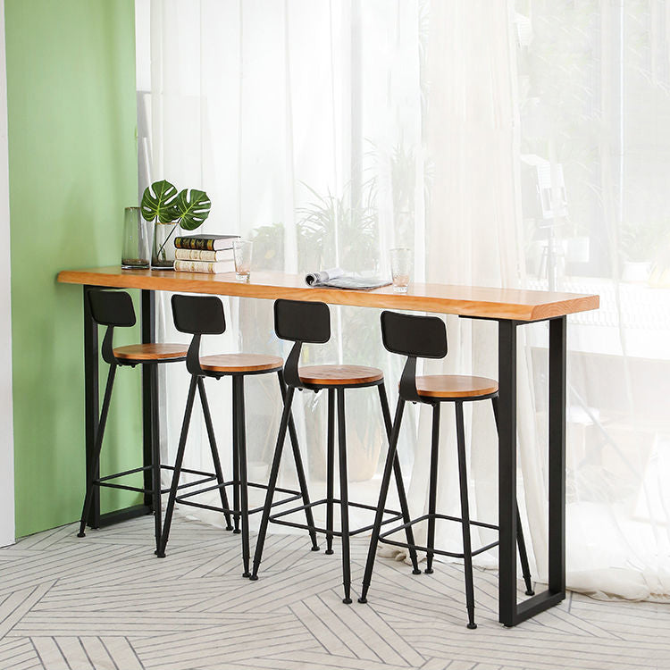Modern 1/2/5 Pieces Wood Bar Table Set Rectangle Bar Table with High Stools for Kitchen