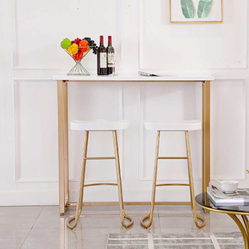 Glam Trestle Bar Table Set 1/2/3 Pieces Rectangle Wood Counter Height Set in White