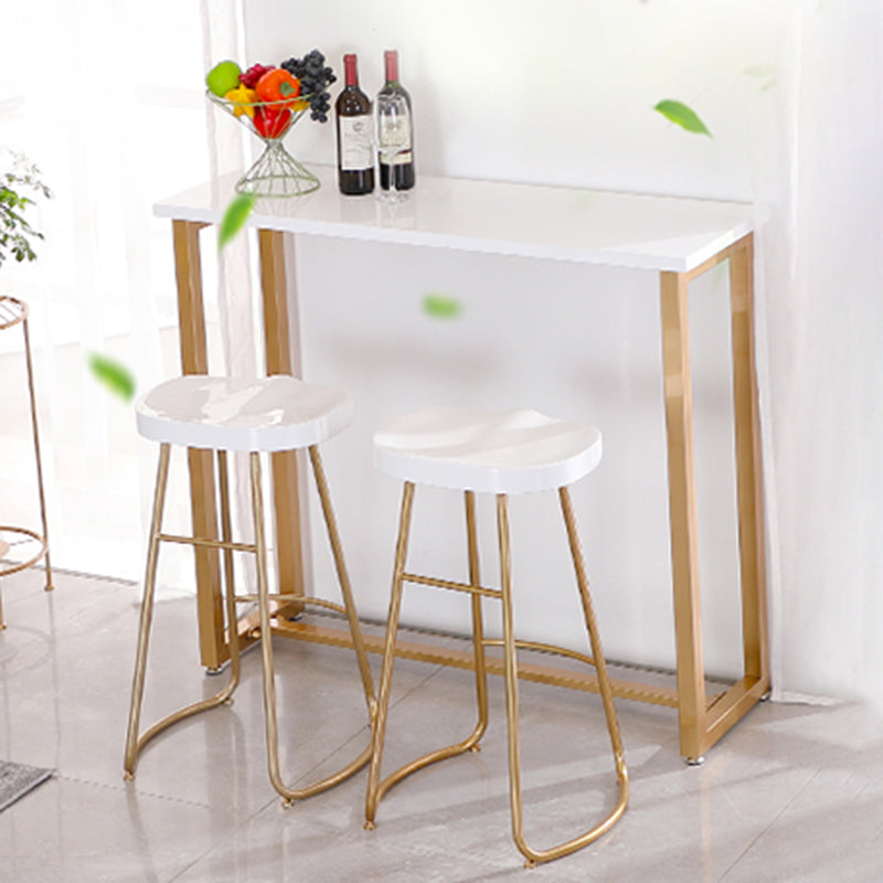 Glam Trestle Bar Table Set 1/2/3 Pieces Rectangle Wood Counter Height Set in White