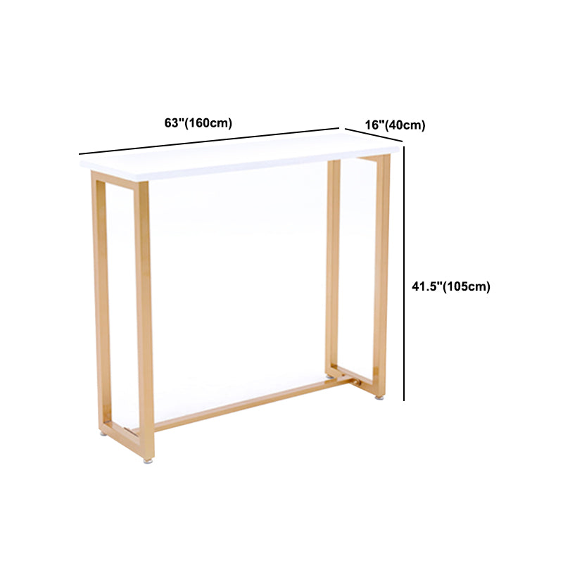 Glam Trestle Bar Table Set 1/2/3 Pieces Rectangle Wood Counter Height Set in White