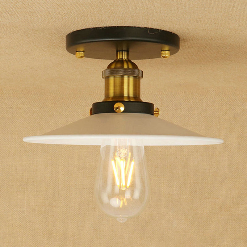 Loft soucoupe Semi-encastré, éclairage de plafond métallique à 1 ampoule, noir/blanc, pour cuisine