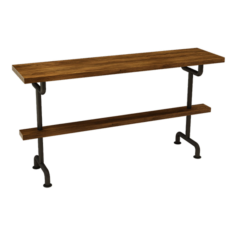 Industrial Wood Bar Set Wood 1/2/4/7/9 Pieces Rectangle Trestle Bistro Set in Natural