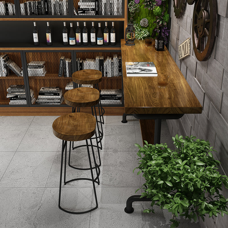 Industrial Wood Bar Set Wood 1/2/4/7/9 Pieces Rectangle Trestle Bistro Set in Natural