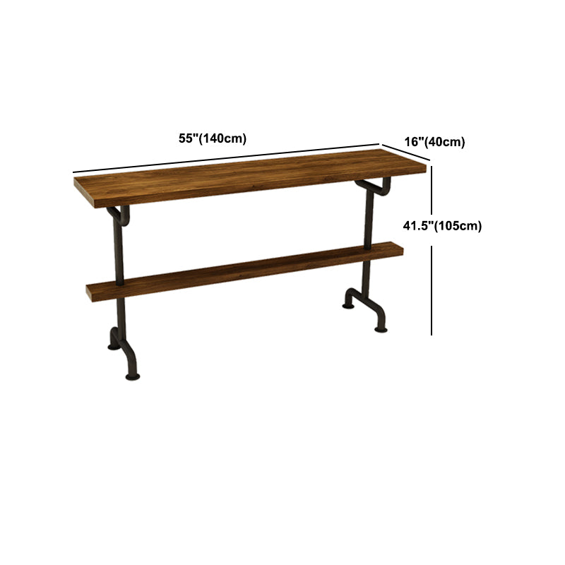 Industrial Wood Bar Set Wood 1/2/4/7/9 Pieces Rectangle Trestle Bistro Set in Natural