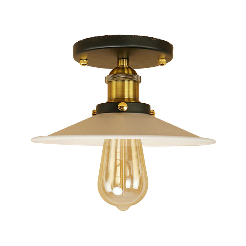 Loft soucoupe Semi-encastré, éclairage de plafond métallique à 1 ampoule, noir/blanc, pour cuisine