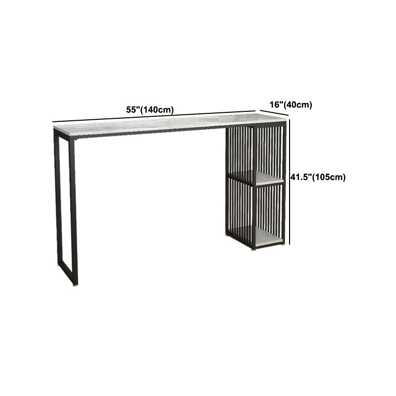 Modern Stone White Counter Set 1/2/3 Pieces Rectangle Storage Table and Stool Set