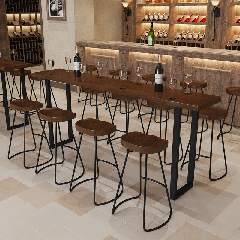 Glam Wood Pub Dining Set 1/2/5/7/9 Pieces Shop Bar Pub Table Set in Brown