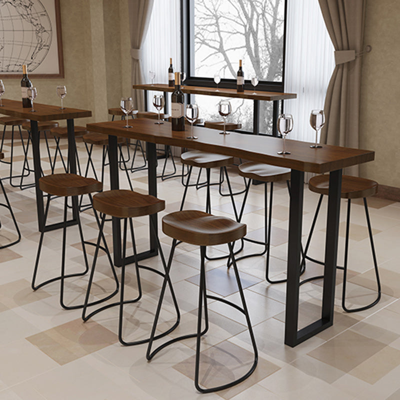 Glam Wood Pub Dining Set 1/2/5/7/9 Pieces Shop Bar Pub Table Set in Brown