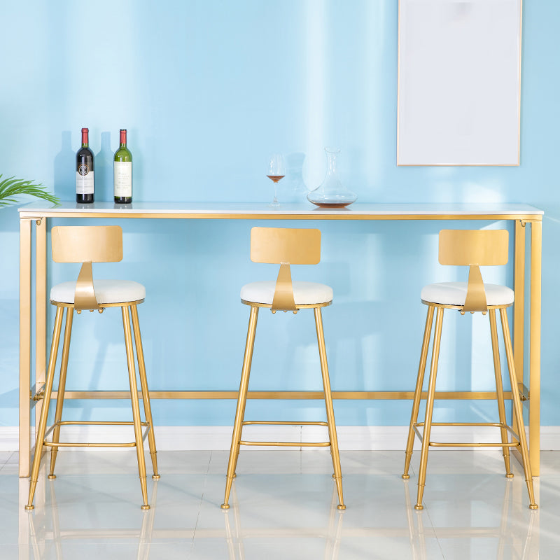 Indoor Trestle 1/4/7 Pieces Pub Set Modern White Rectangle Table and Stool Set