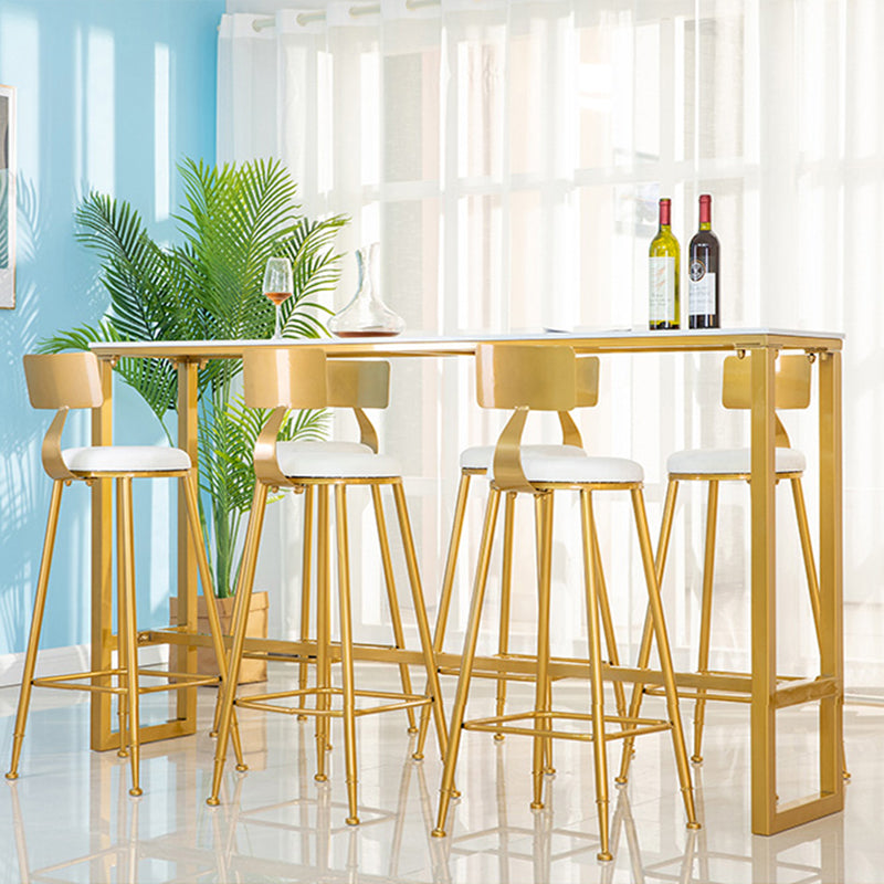 Indoor Trestle 1/4/7 Pieces Pub Set Modern White Rectangle Table and Stool Set