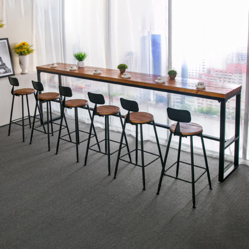 Modern Style Bar Table Set 1/7 Pieces Rectangle Wood Counter Table with Stools