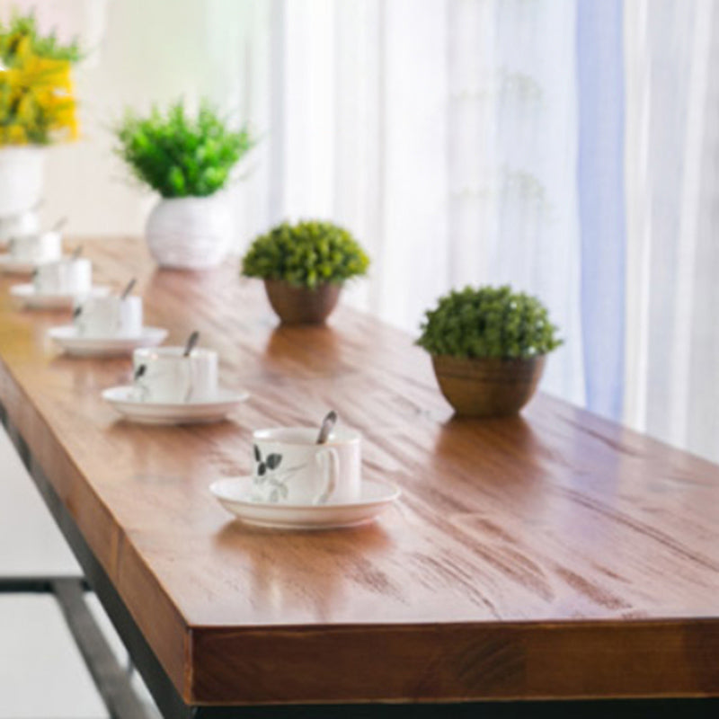 Modern Style Bar Table Set 1/7 Pieces Rectangle Wood Counter Table with Stools