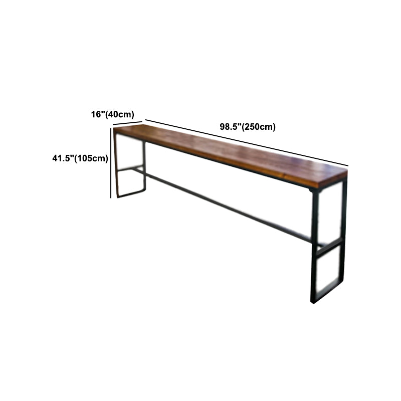 Modern Style Bar Table Set 1/7 Pieces Rectangle Wood Counter Table with Stools