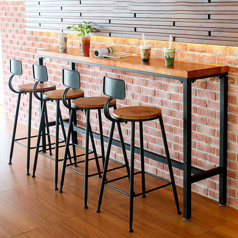 Modern Bar Table Set 1/5 Pieces Rectangle Pine Wood Counter Table with Stools