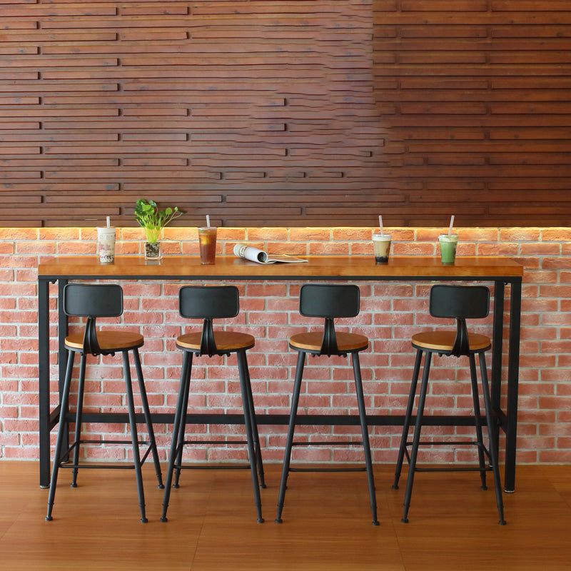 Modern Bar Table Set 1/5 Pieces Rectangle Pine Wood Counter Table with Stools