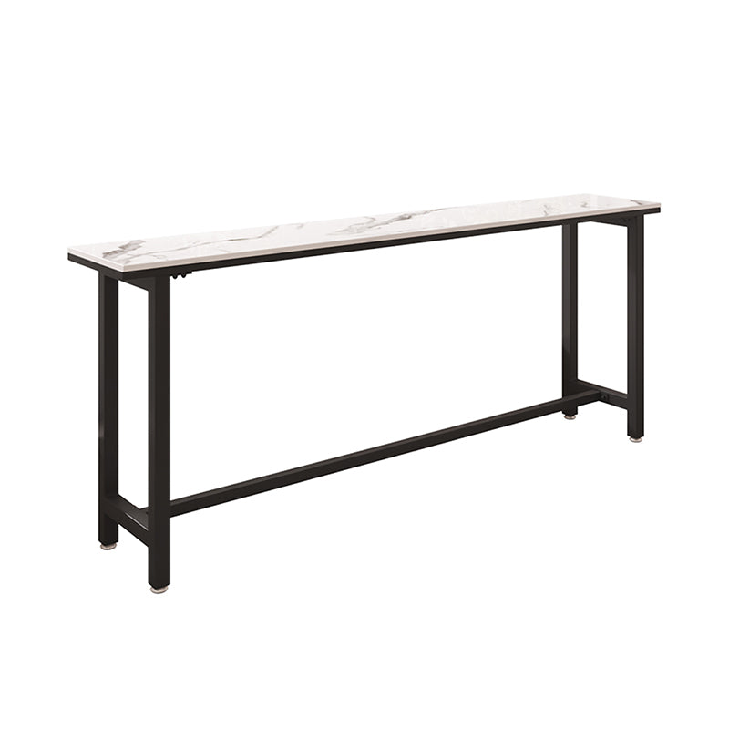 Modern 1/5 Pieces Bar Table Set Rectangle Stone Counter Table with Stools for Cafe