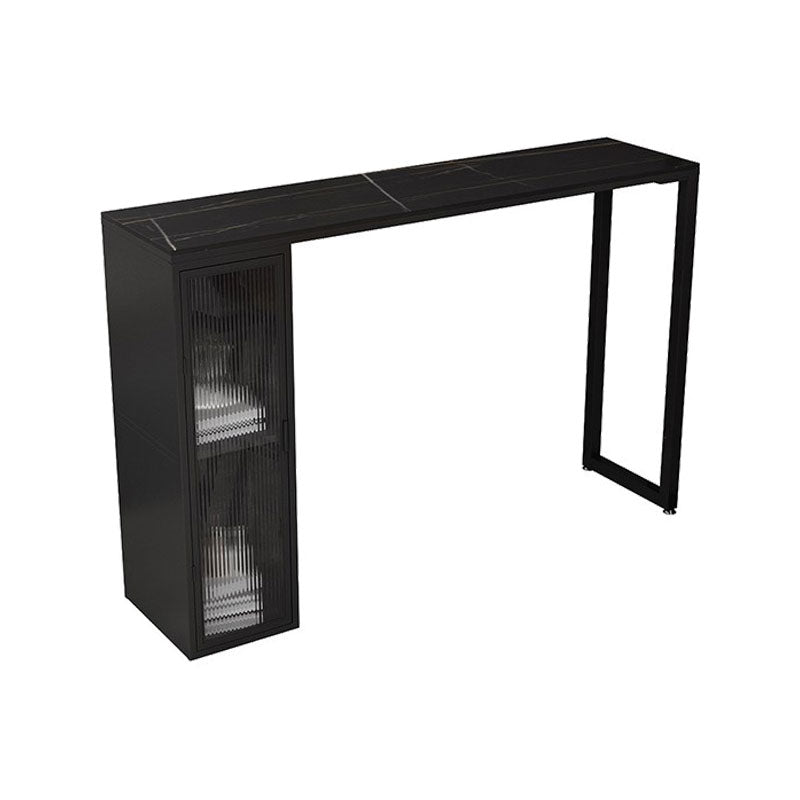 Modern 1/5 Pieces Bar Table Set Rectangle Stone Counter Table with Stools for Dining Room