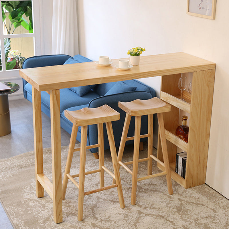 Industrial Bar Table Set 1/2/3 Pieces Rectangle Pine Wood Counter Table for Living Room