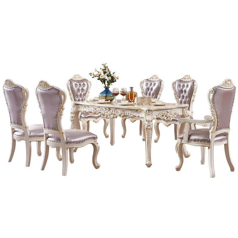 Victoria Style Rectangle Table Set 1/2/7 Pieces Dining Set for Home
