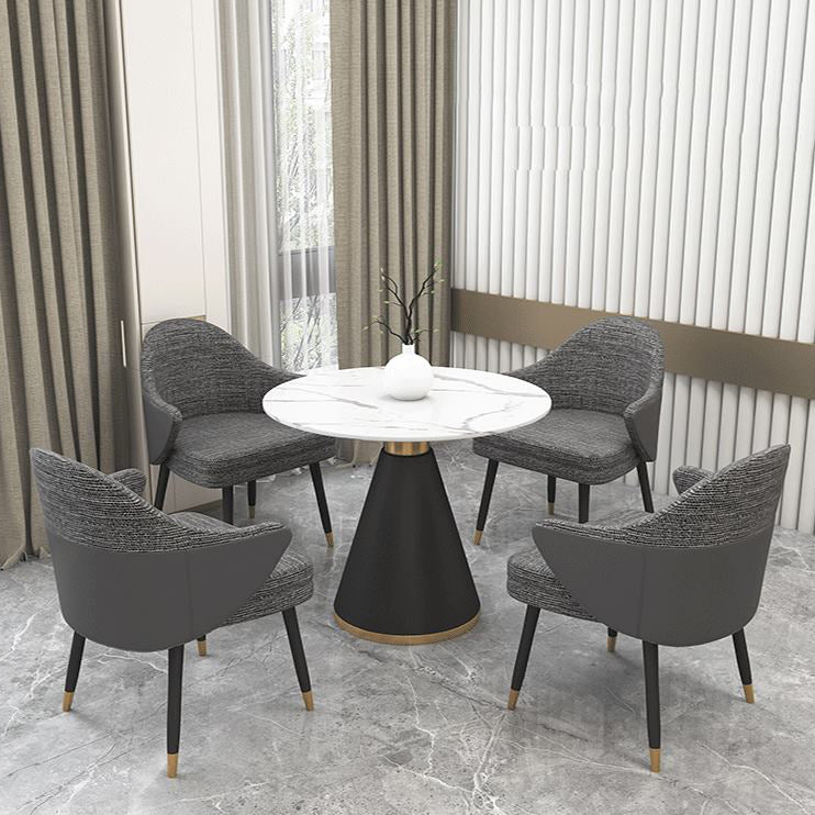 Glam Sintered Stone Dining Set Round 1/2/5 Pieces Dining Set