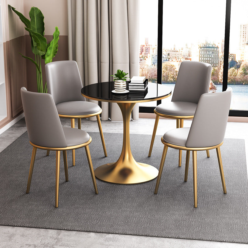 Modern Style Round Table Set 1/2/3/4/5 Pieces Dining Set for Home