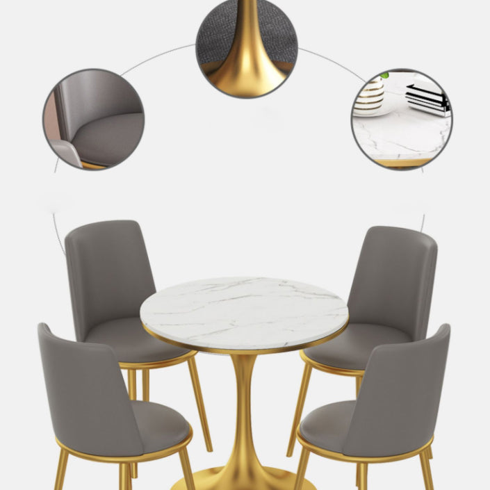 Modern Style Round Table Set 1/2/3/4/5 Pieces Dining Set for Home