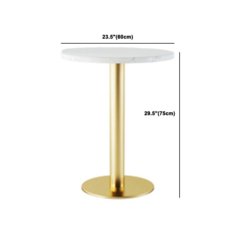 Glam Style Faux Marble Dining Set Round 1/2/3/4/5 Pieces Dining Set for Home Use