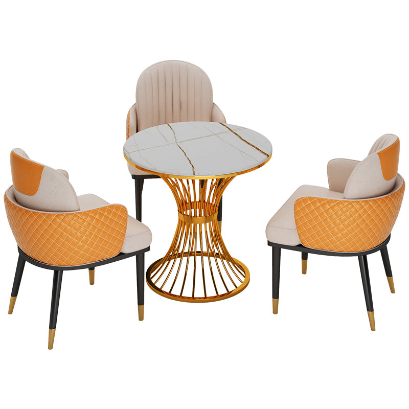 Glam Style Sintered Stone Dining Set 1/2/3/4/5 Pieces Dining Set for Home Use