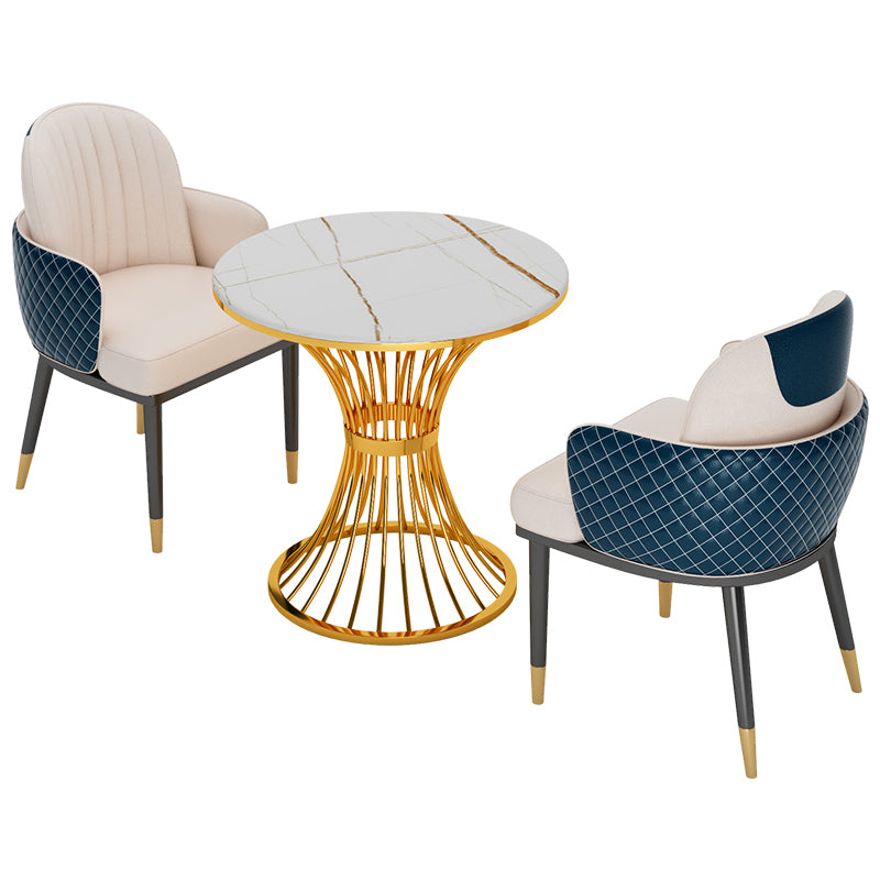 Glam Style Sintered Stone Dining Set 1/2/3/4/5 Pieces Dining Set for Home Use