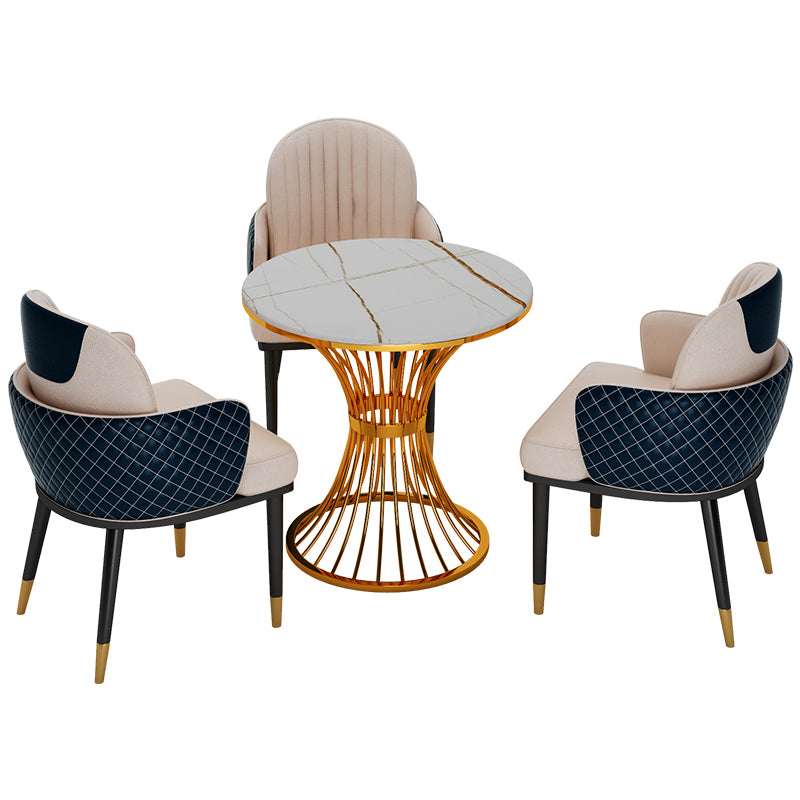 Glam Style Sintered Stone Dining Set 1/2/3/4/5 Pieces Dining Set for Home Use